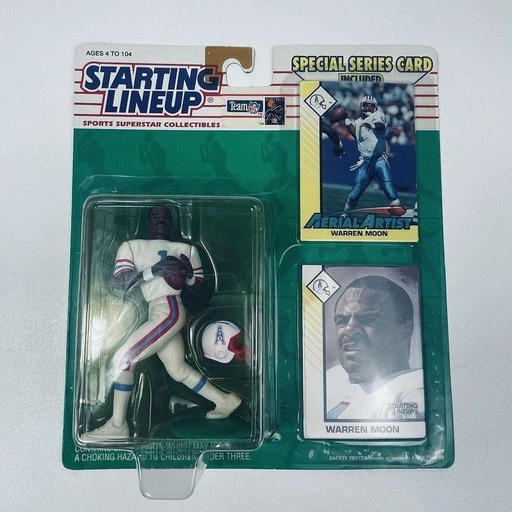Vintage Kenner Warren Moon 1993 Edition Starting Lineup W Card Houston Oilers